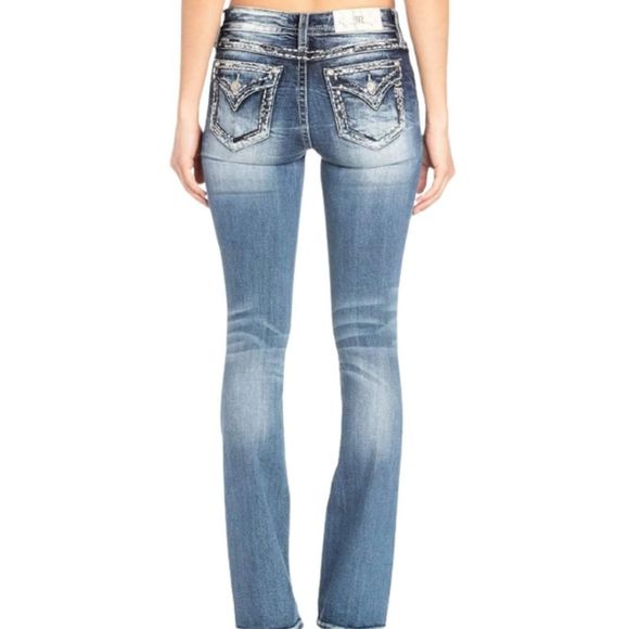 Miss Me Denim - NWOT MISS ME Signature Bootcut Distressed Jeans Size 24'